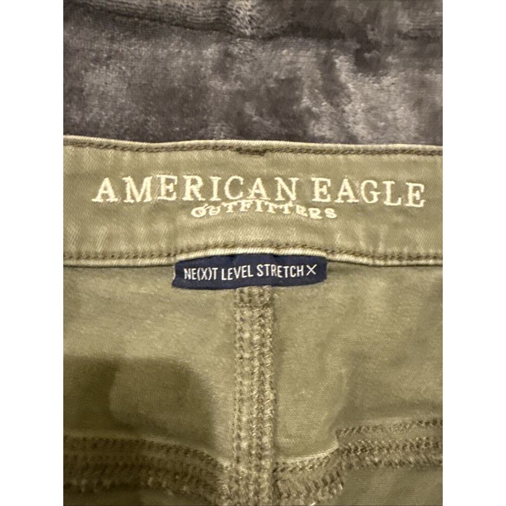 American Eagle Jeans Womens 14 LONG Green Denim Pants High Rise Jegging - Picture 7 of 14